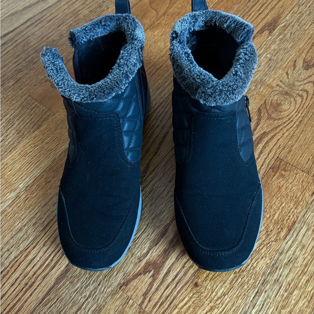 NB Black Fur-Lined Ankle Boots women Size:8.5